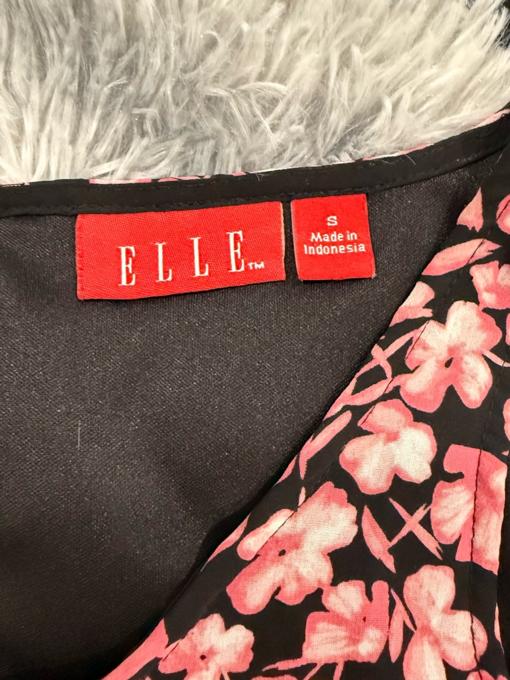 Elle Black Dress with Pink Floral Print Women - Picture 4 of 4